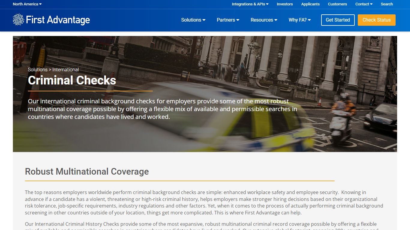 International Criminal Background Checks | First Advantage - North America